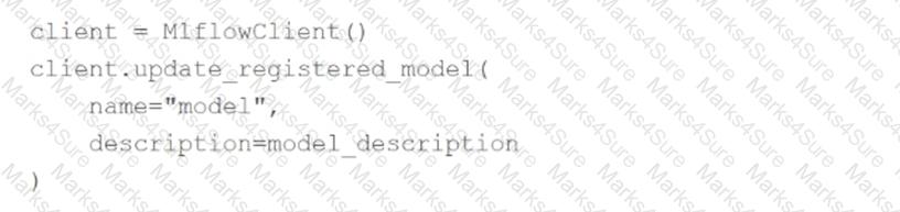 Databricks-Machine-Learning-Professional Question 10