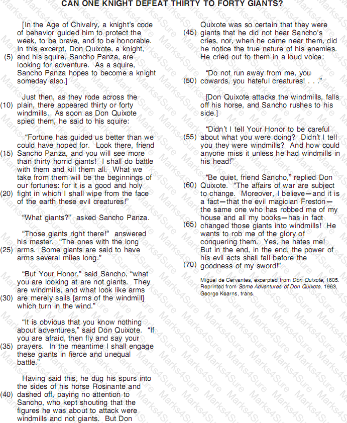 GED-Reading Question 40